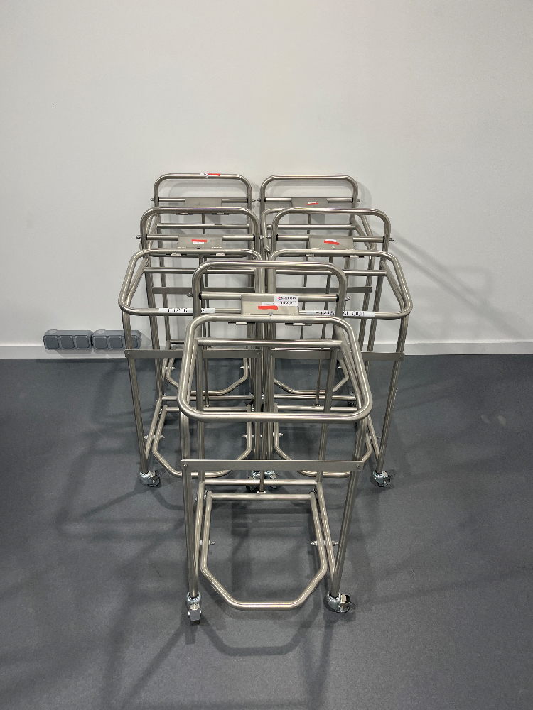 Image of Set of 5 Pedal Bin Trolley Carts, Racking, and Shelving